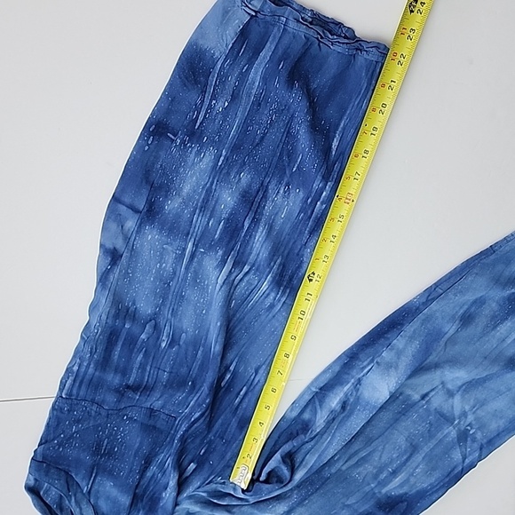 Khush Women Blue One Piece Jumpsuit Lightweight Flowy Tassles Elastic Waist Sz M - Picture 13 of 16